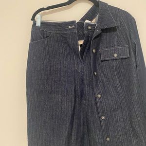 Monroe & Main Dark Denim Jacket skirt set